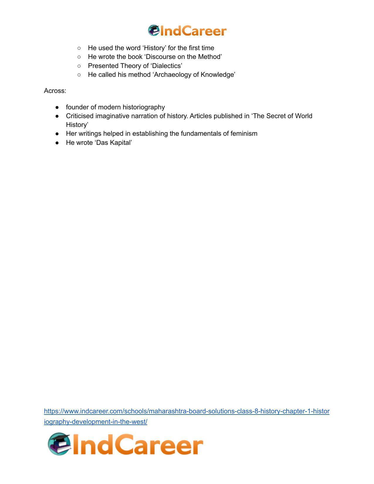 Maharashtra Board Solutions Class 8-History: Chapter 1- Historiography Development in the West - Page 22