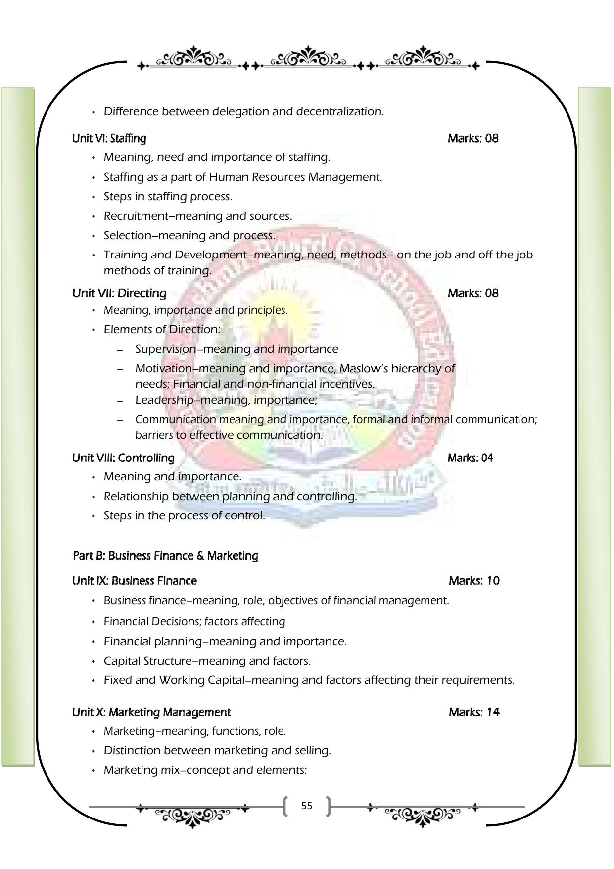 JKBOSE Syllabus for 12th class - Page 61