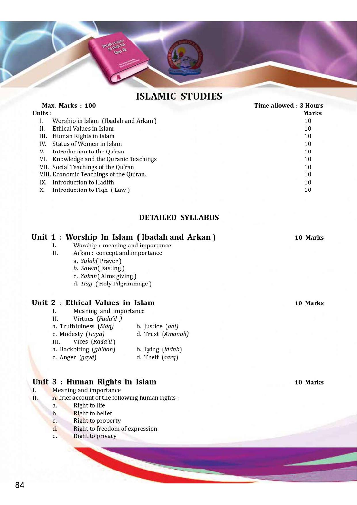 JKBOSE Syllabus for 12th class - Page 90