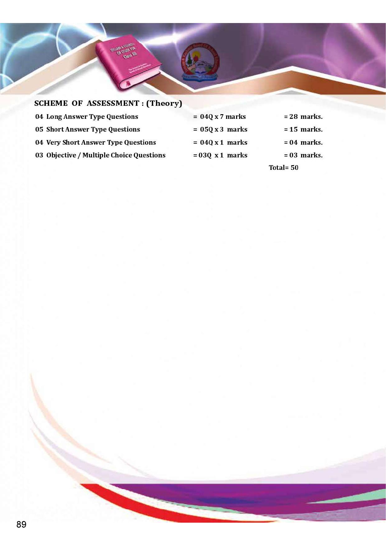 JKBOSE Syllabus for 12th class - Page 95