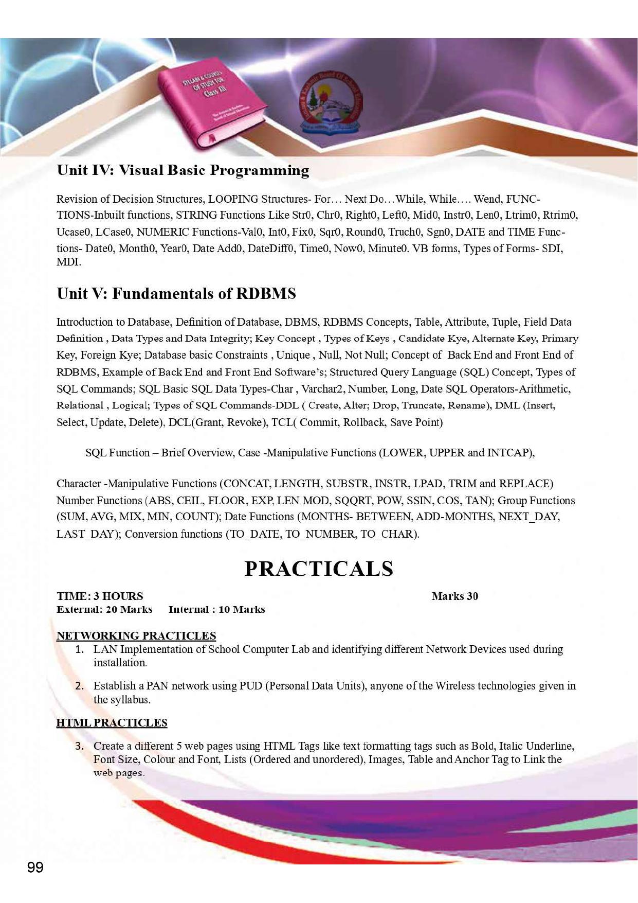 JKBOSE Syllabus for 12th class - Page 105