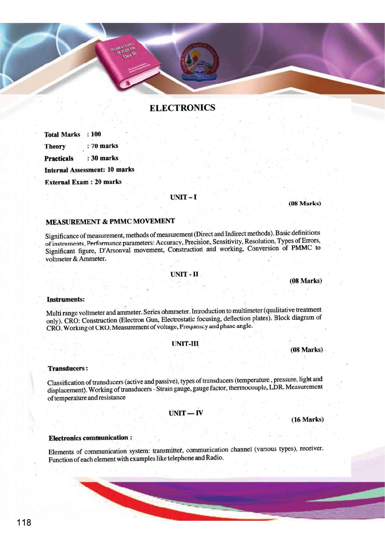 JKBOSE Syllabus for 12th class - Page 124