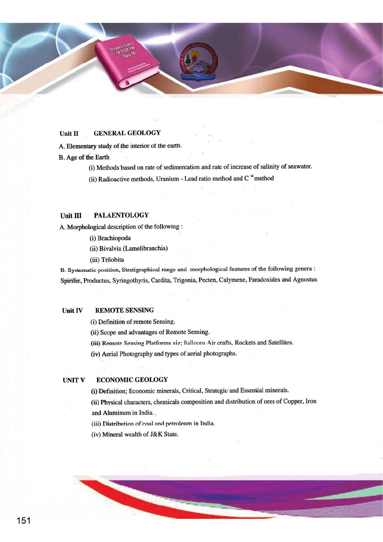 JKBOSE Syllabus for 12th class - Page 157