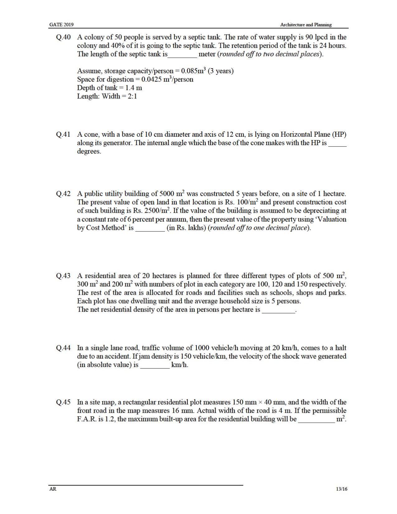 GATE 2019 Architecture and Planning (AR) Question Paper - Page 17
