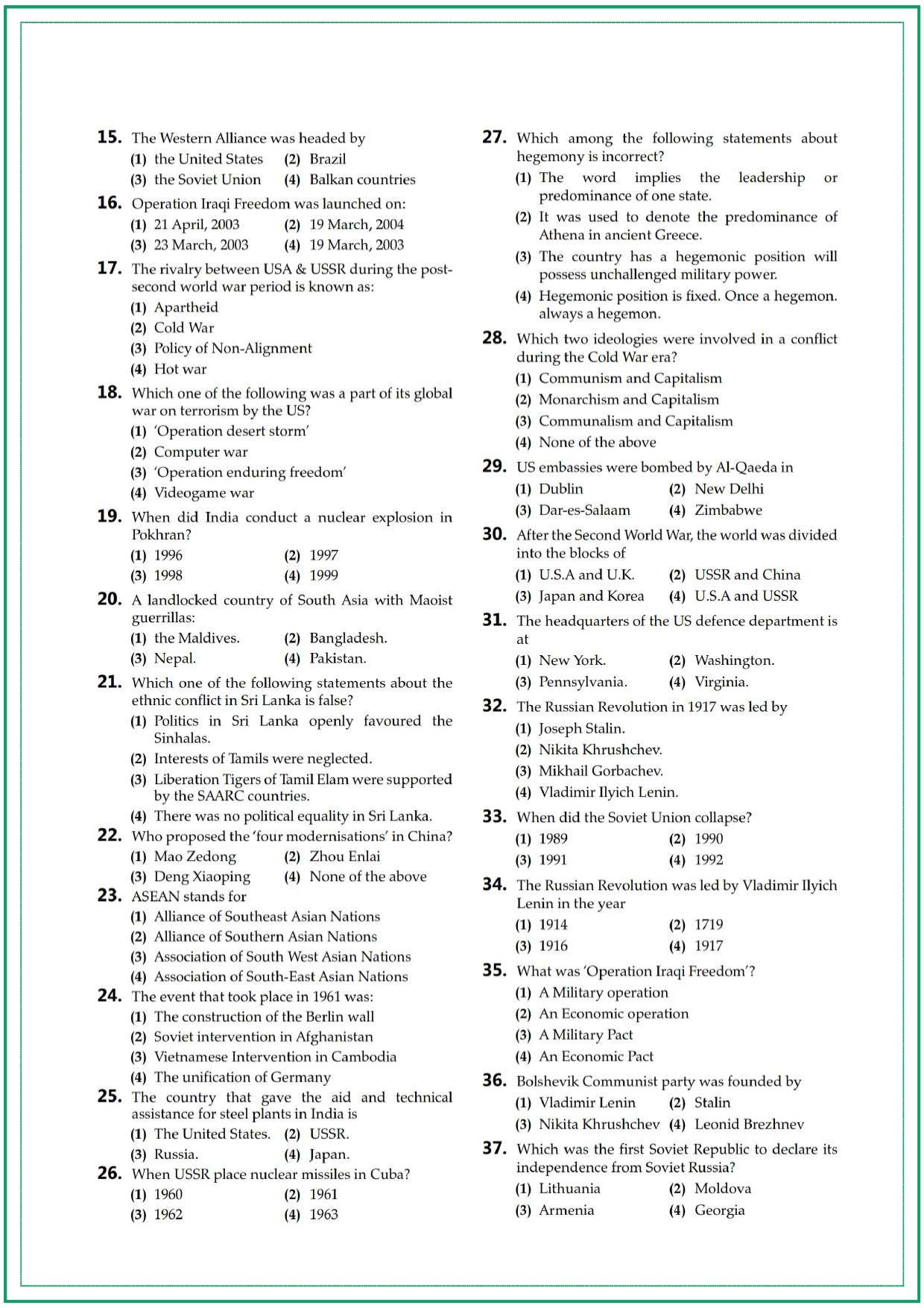 CUET Political Science Sample Paper 5 - Page 2