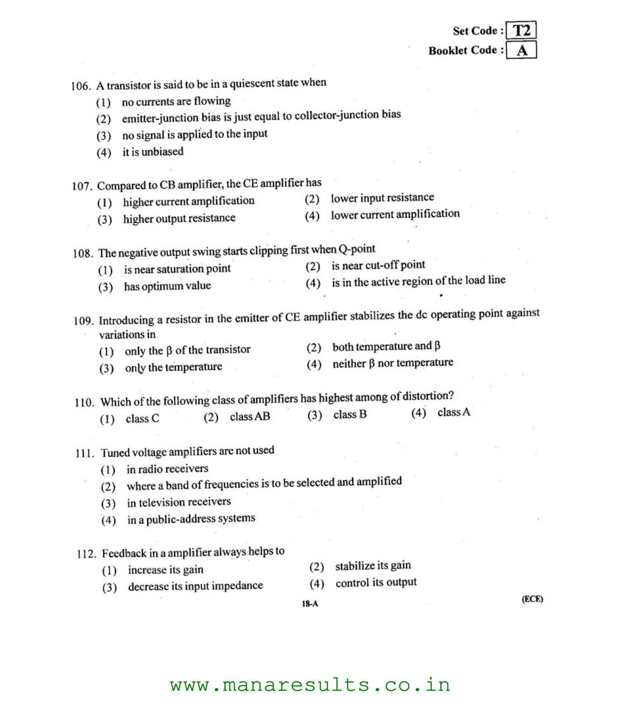 AP ECET 2015 Electronics and Communication Engineering Old Previous Question Papers - Page 17
