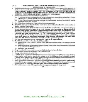 AP ECET 2015 Electronics and Communication Engineering Old Previous Question Papers