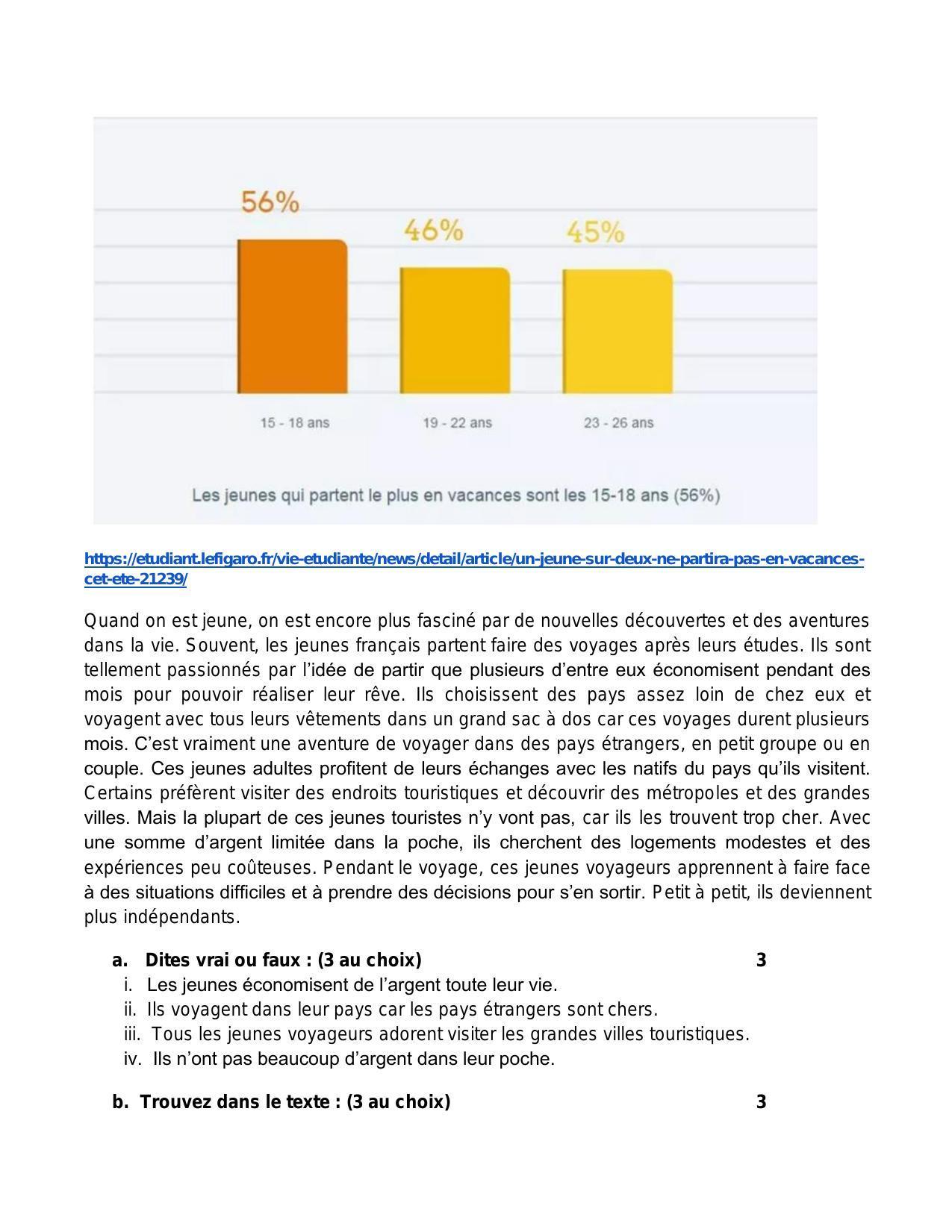 CBSE Class 12 French Sample Paper 2024 - Page 2