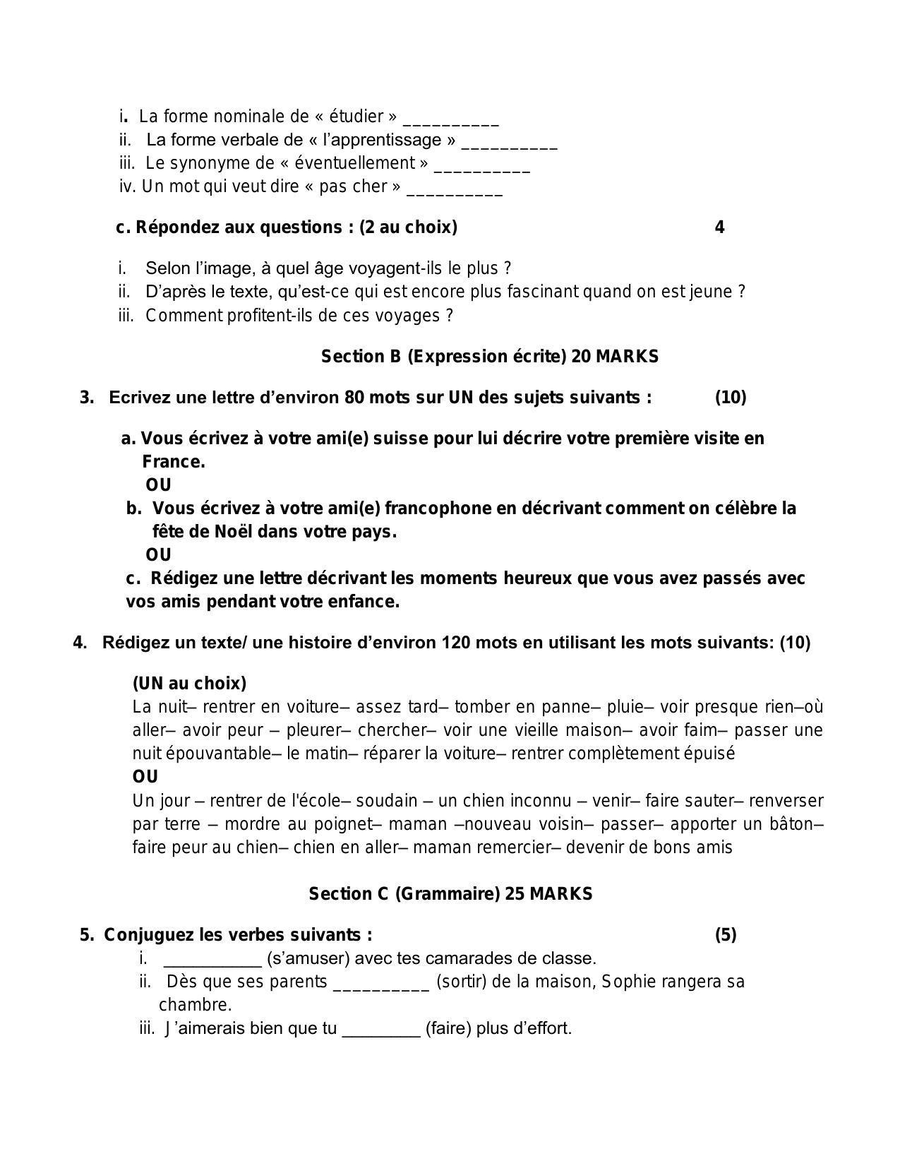 CBSE Class 12 French Sample Paper 2024 - Page 3