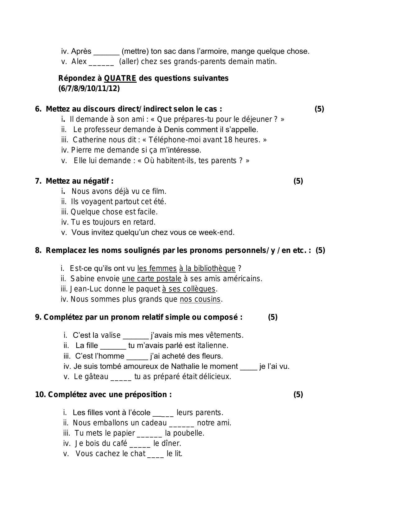 CBSE Class 12 French Sample Paper 2024 - Page 4