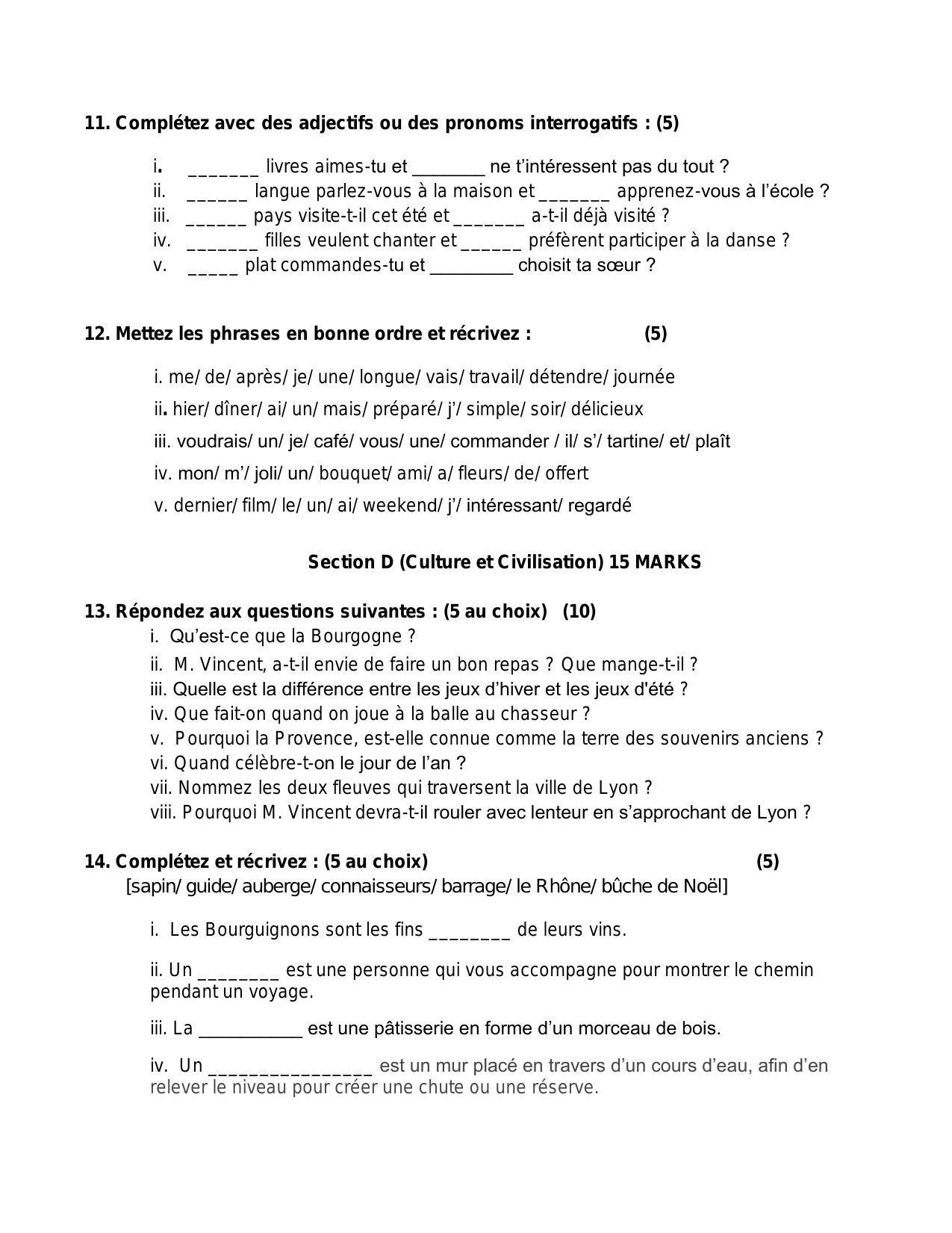 CBSE Class 12 French Sample Paper 2024 - Page 5