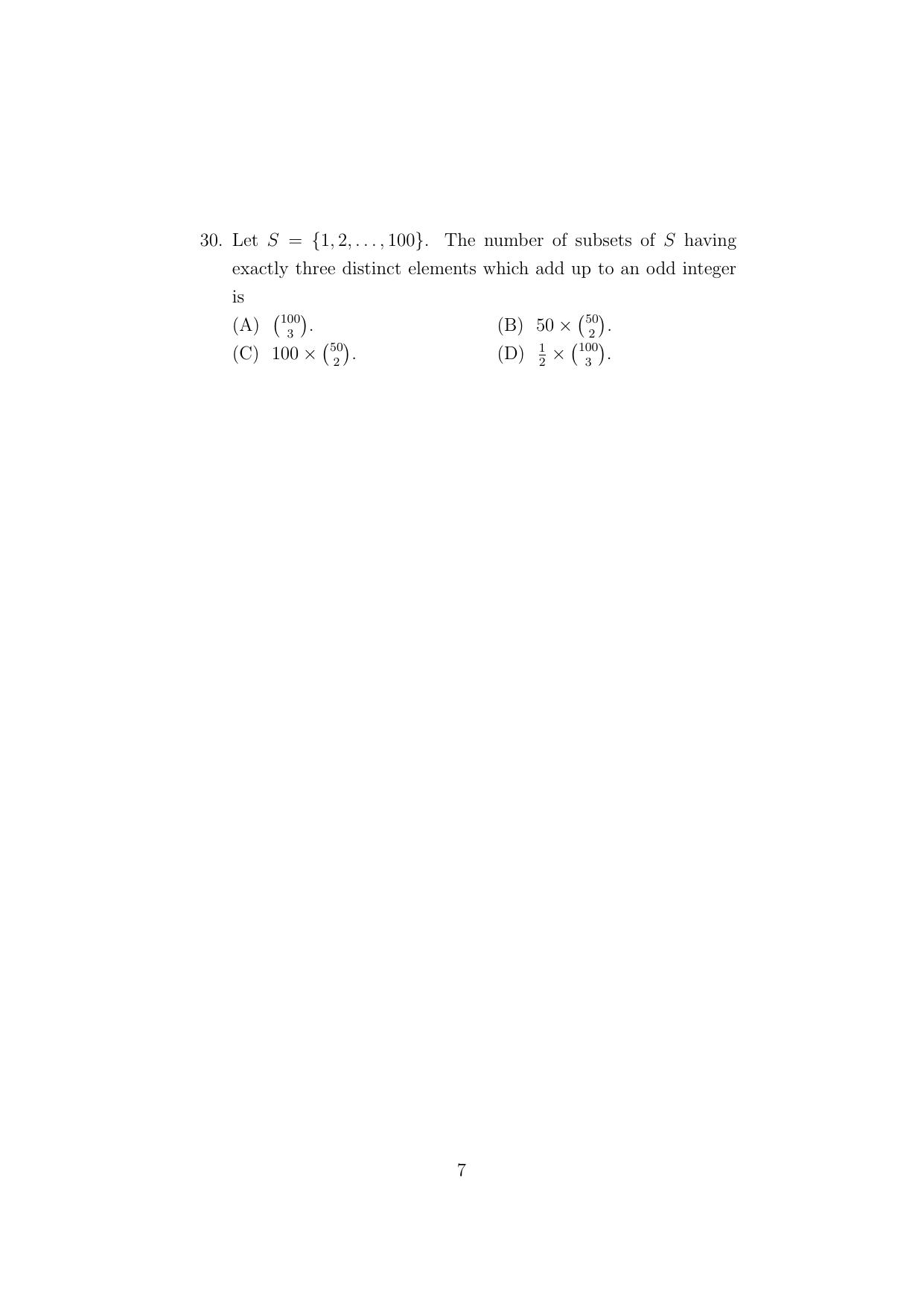 ISI Admission Test PG Diploma in Applied Statistics (online) (DST) 2023 Sample Paper - Page 7