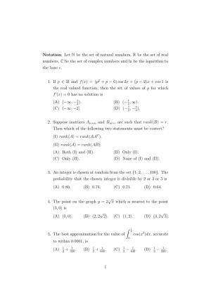 ISI Admission Test PG Diploma in Applied Statistics (online) (DST) 2023 Sample Paper