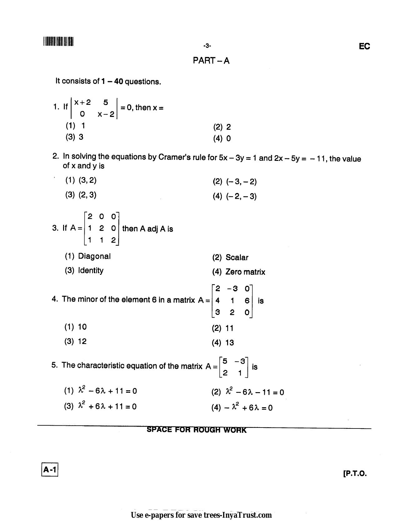 Karnataka Diploma CET- 2013 Electronics and Communication Engineering Question Paper - Page 3