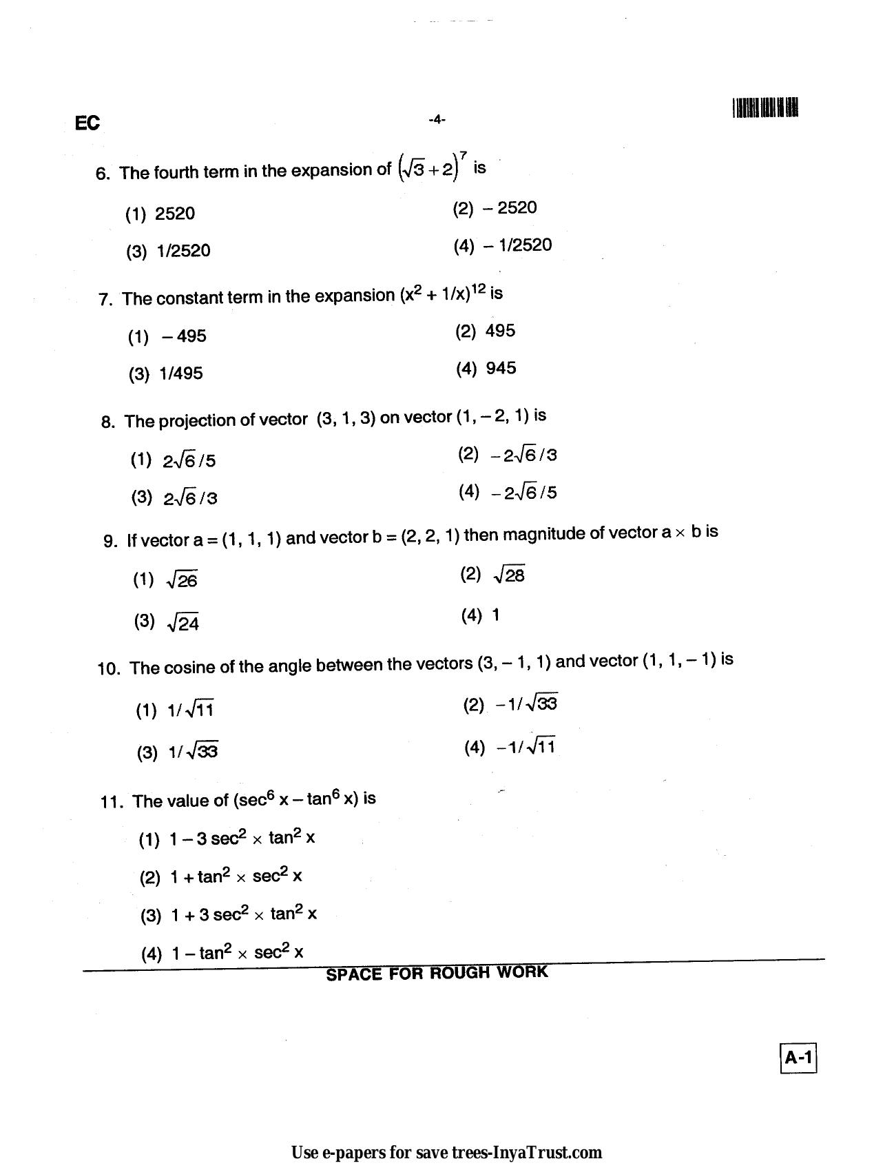 Karnataka Diploma CET- 2013 Electronics and Communication Engineering Question Paper - Page 4