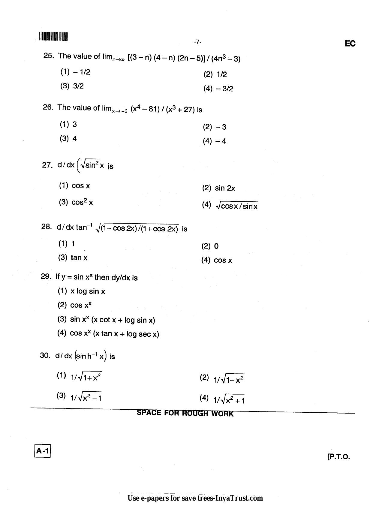 Karnataka Diploma CET- 2013 Electronics and Communication Engineering Question Paper - Page 7