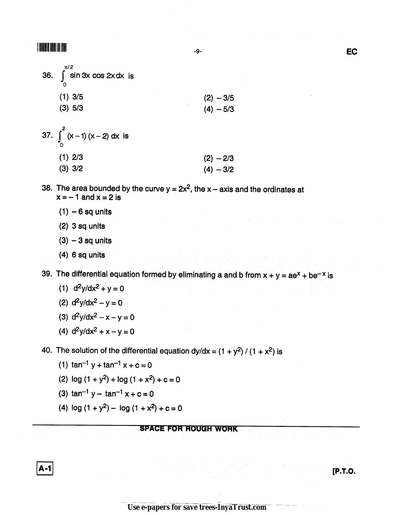 Karnataka Diploma CET- 2013 Electronics and Communication Engineering Question Paper - Page 9