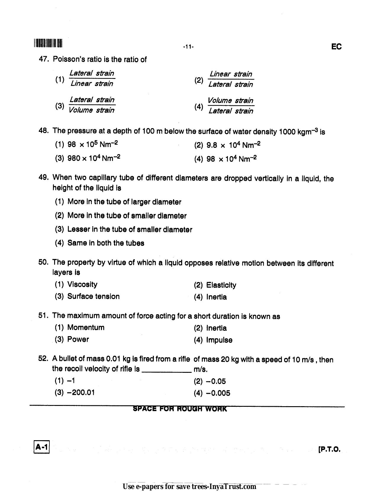 Karnataka Diploma CET- 2013 Electronics and Communication Engineering Question Paper - Page 11