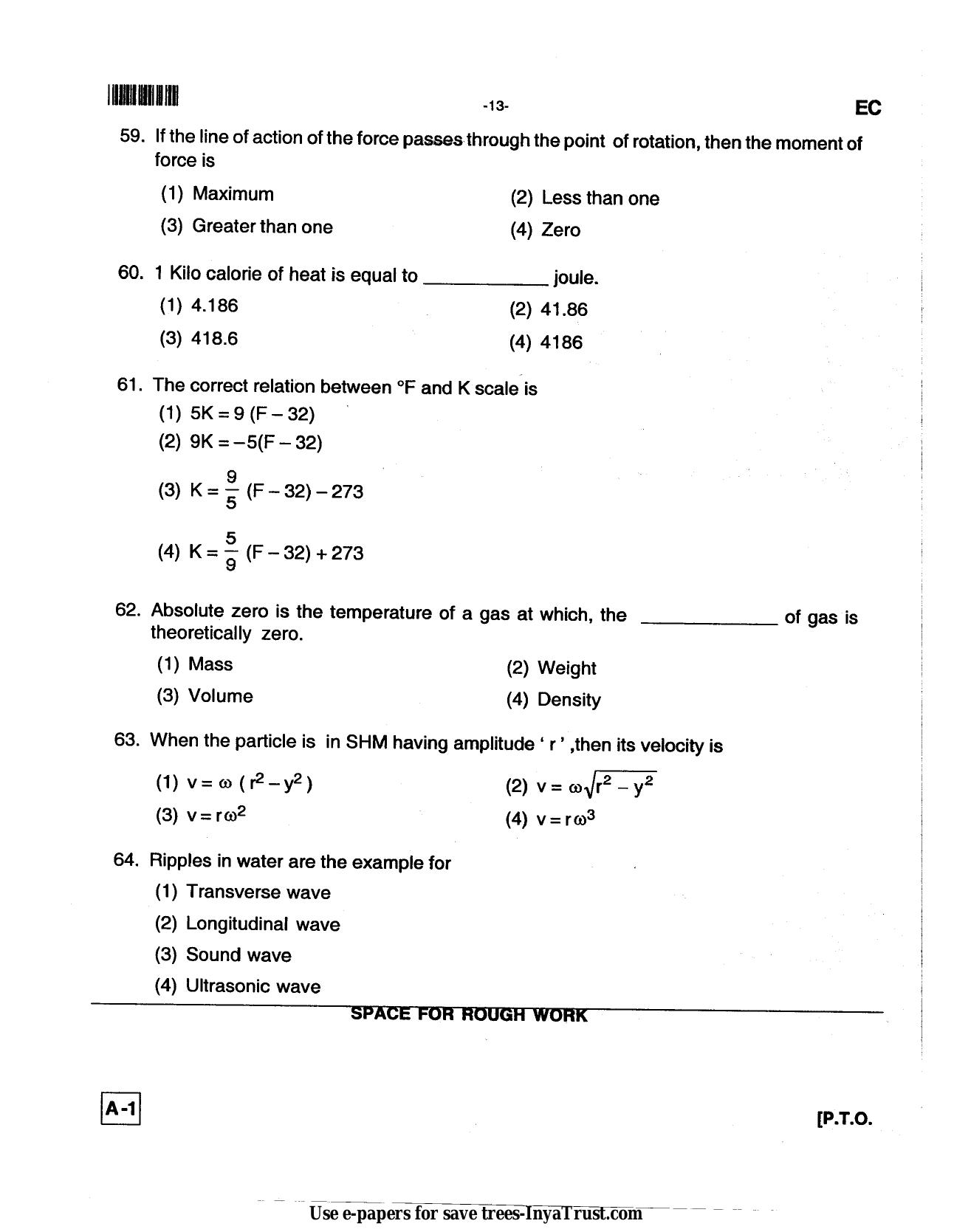 Karnataka Diploma CET- 2013 Electronics and Communication Engineering Question Paper - Page 13