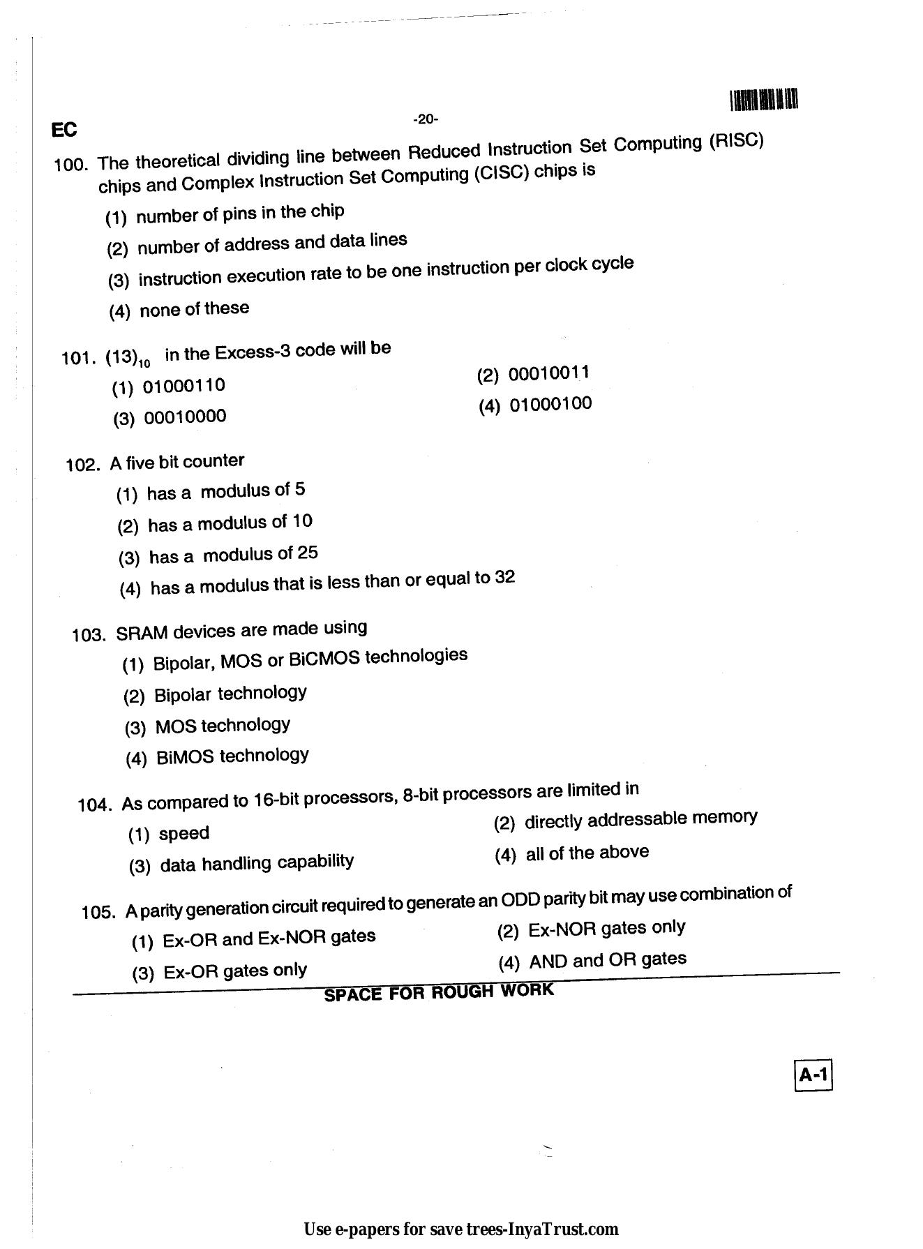 Karnataka Diploma CET- 2013 Electronics and Communication Engineering Question Paper - Page 20