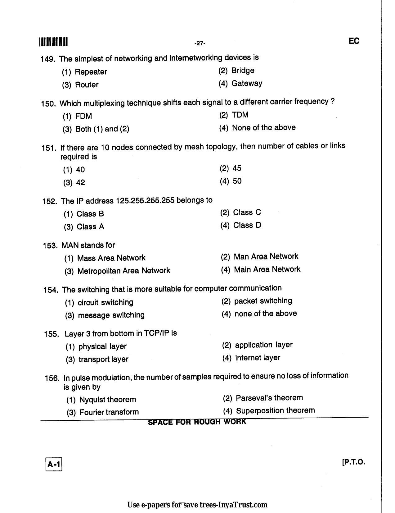 Karnataka Diploma CET- 2013 Electronics and Communication Engineering Question Paper - Page 27