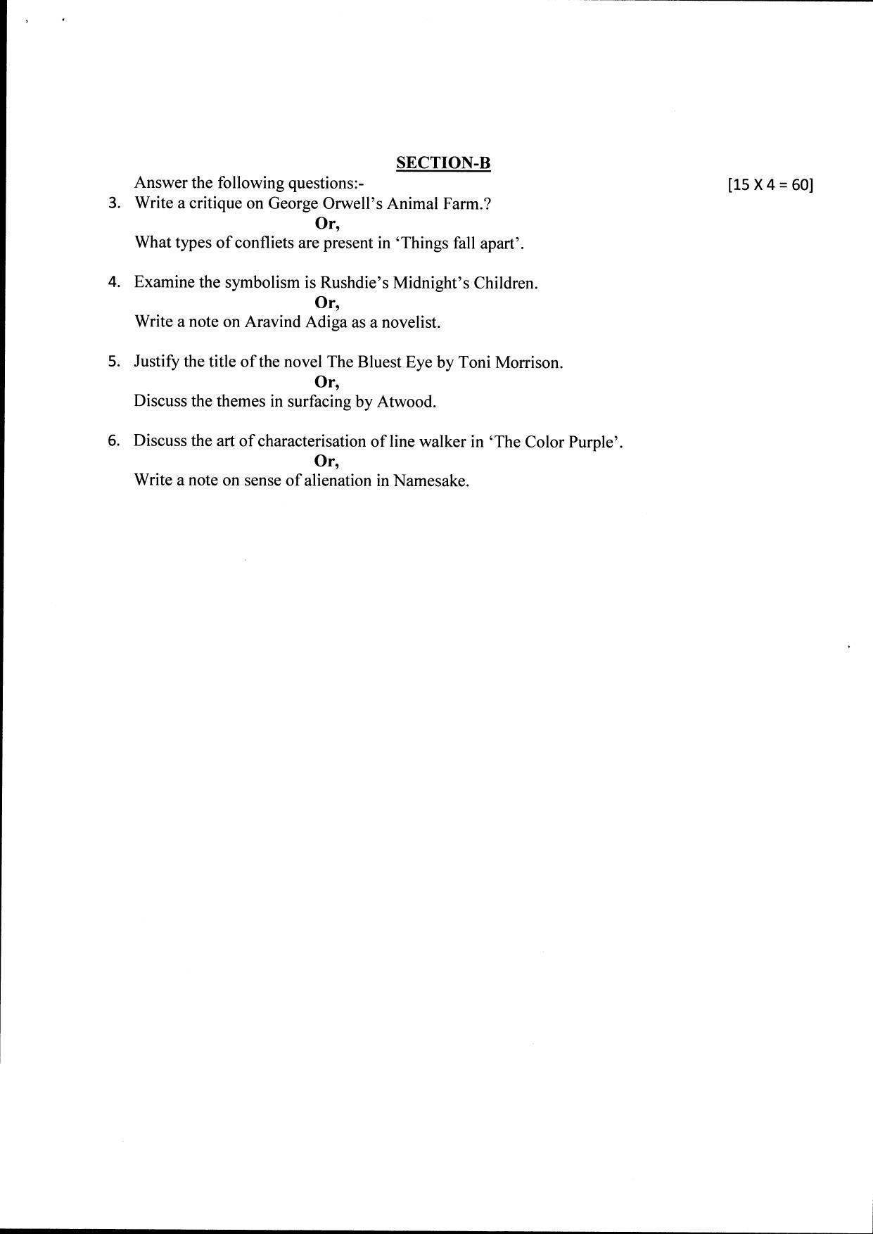 Bilaspur University Question Paper June 2022:M.A. English (Fourth Semester) Colonial And Post Colonial Literature paper 1 - Page 2
