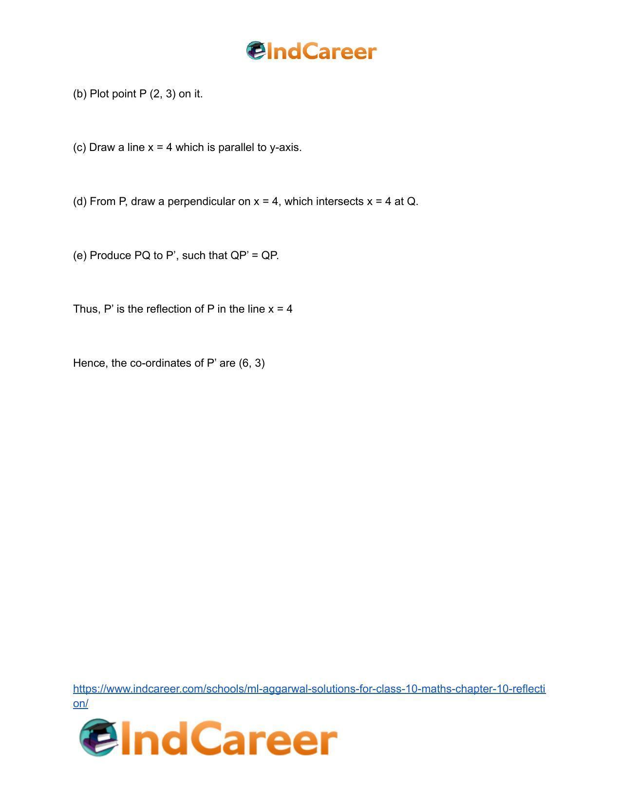 ML Aggarwal Solutions for Class 10 Maths Chapter 10- Reflection - Page 7