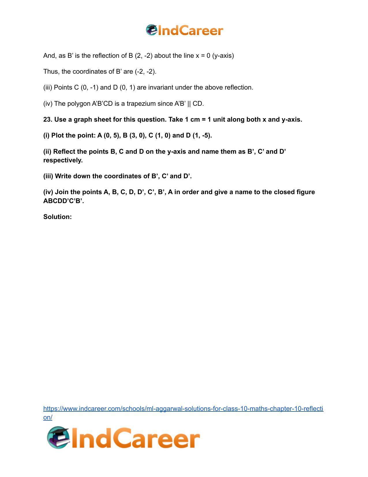ML Aggarwal Solutions for Class 10 Maths Chapter 10- Reflection - Page 29