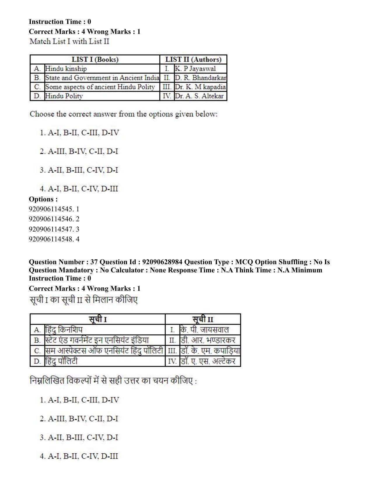 CUET PG 2023: HUQP06 – Dev. and Labour studies (Hin) - Shift 1 (27-06-2023) Question Paper - Page 40