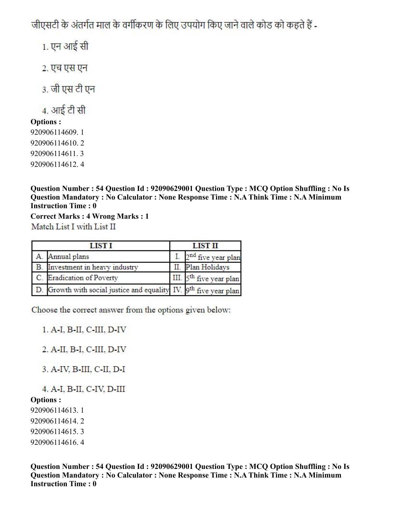 CUET PG 2023: HUQP06 – Dev. and Labour studies (Hin) - Shift 1 (27-06-2023) Question Paper - Page 58