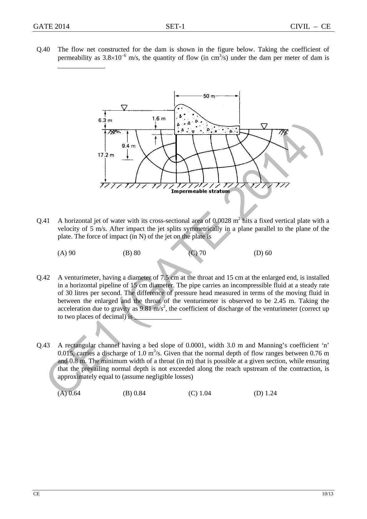 GATE 2014 Civil Engineering (CE) Question Paper with Answer Key - Page 17