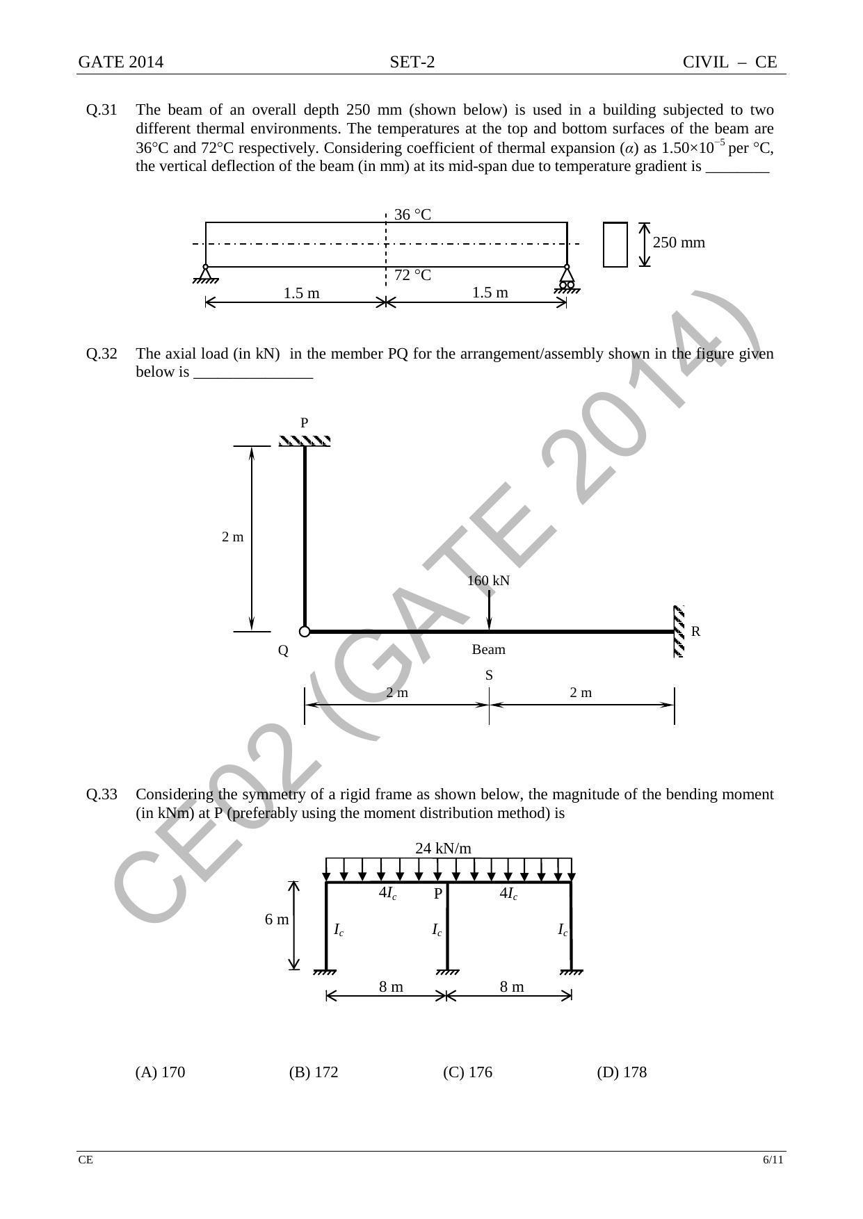GATE 2014 Civil Engineering (CE) Question Paper with Answer Key - Page 34