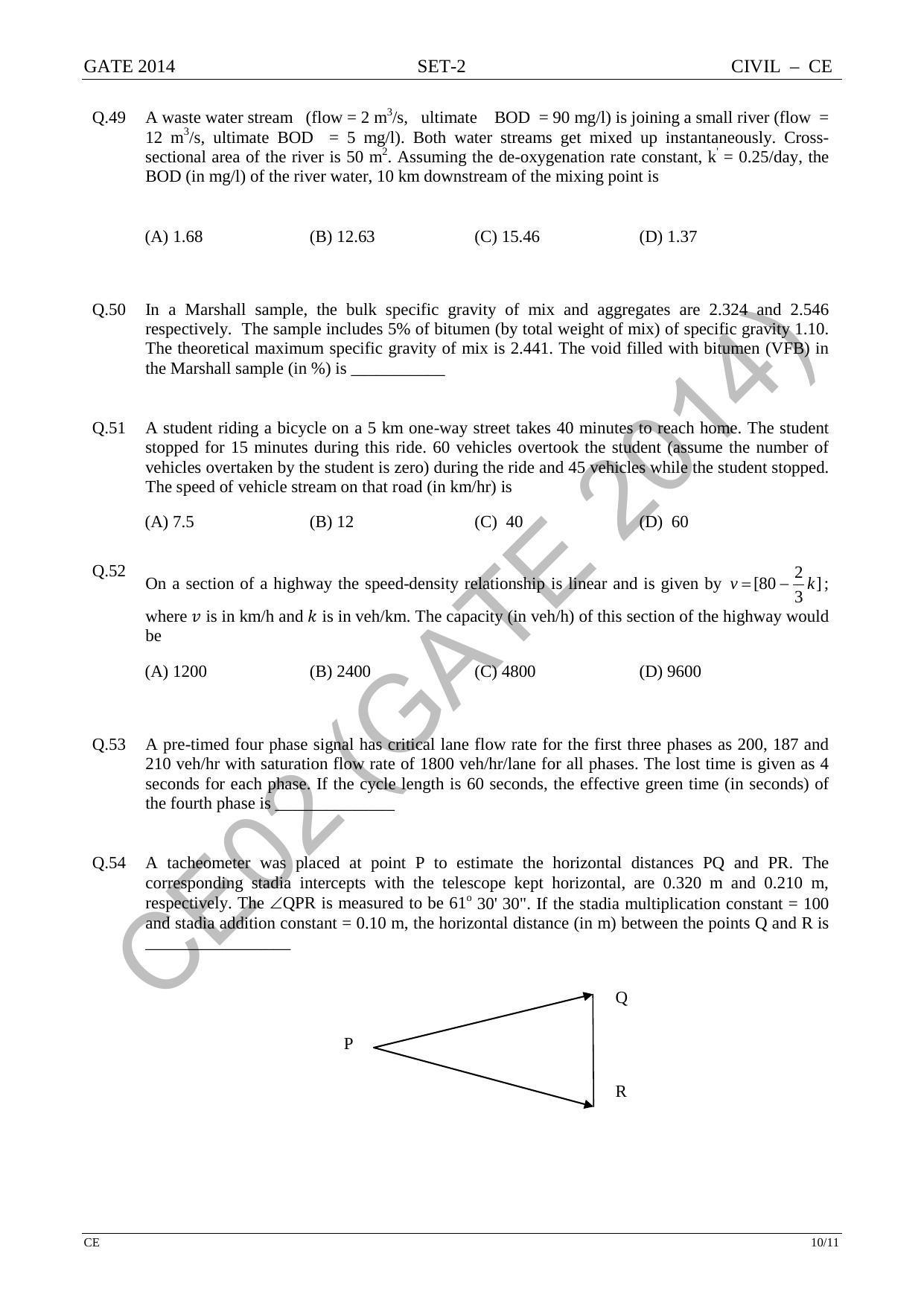 GATE 2014 Civil Engineering (CE) Question Paper with Answer Key - Page 38