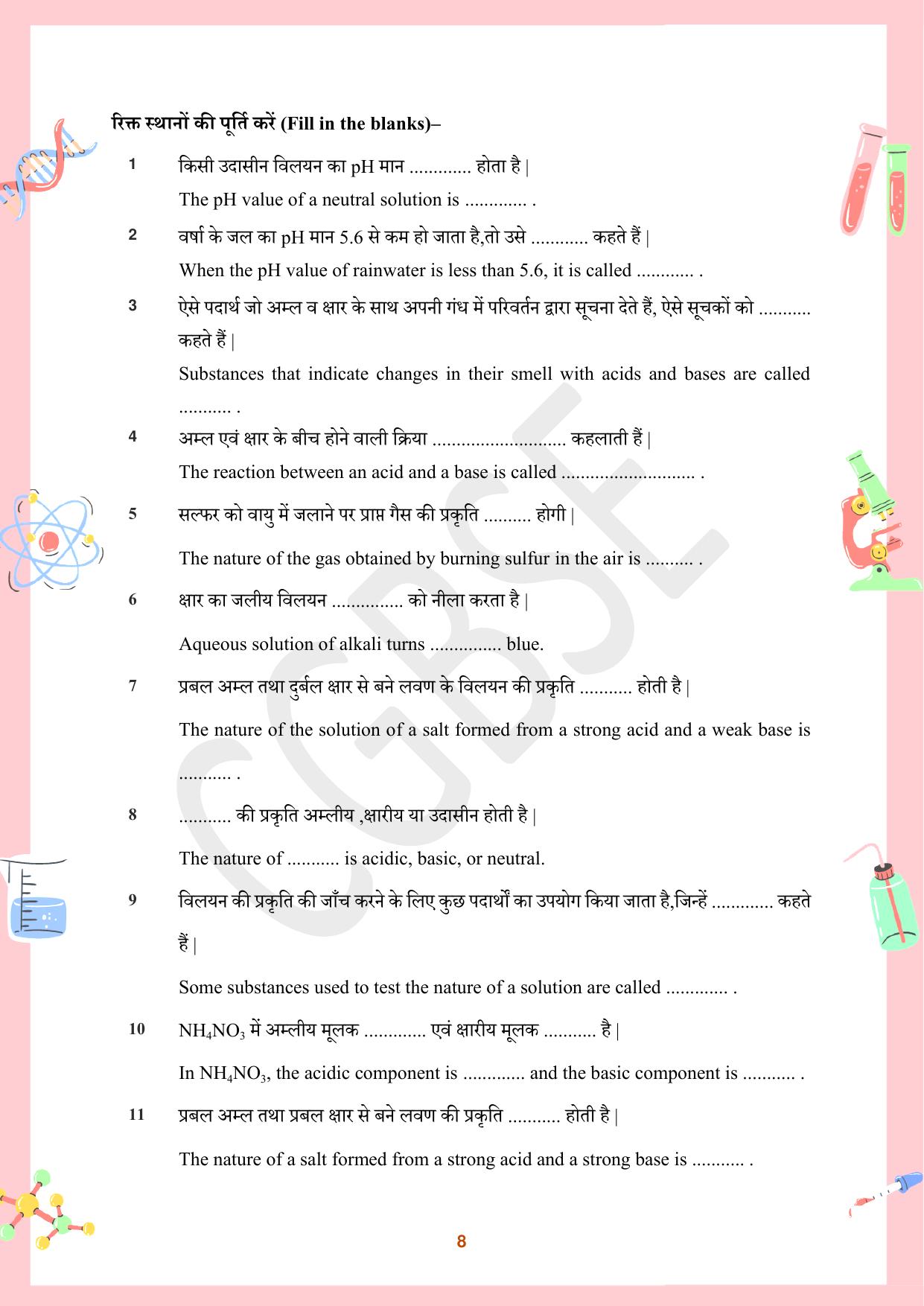 CGBSE Board Class 10 Science विज्ञान  2023-2024 Question Bank - Page 8