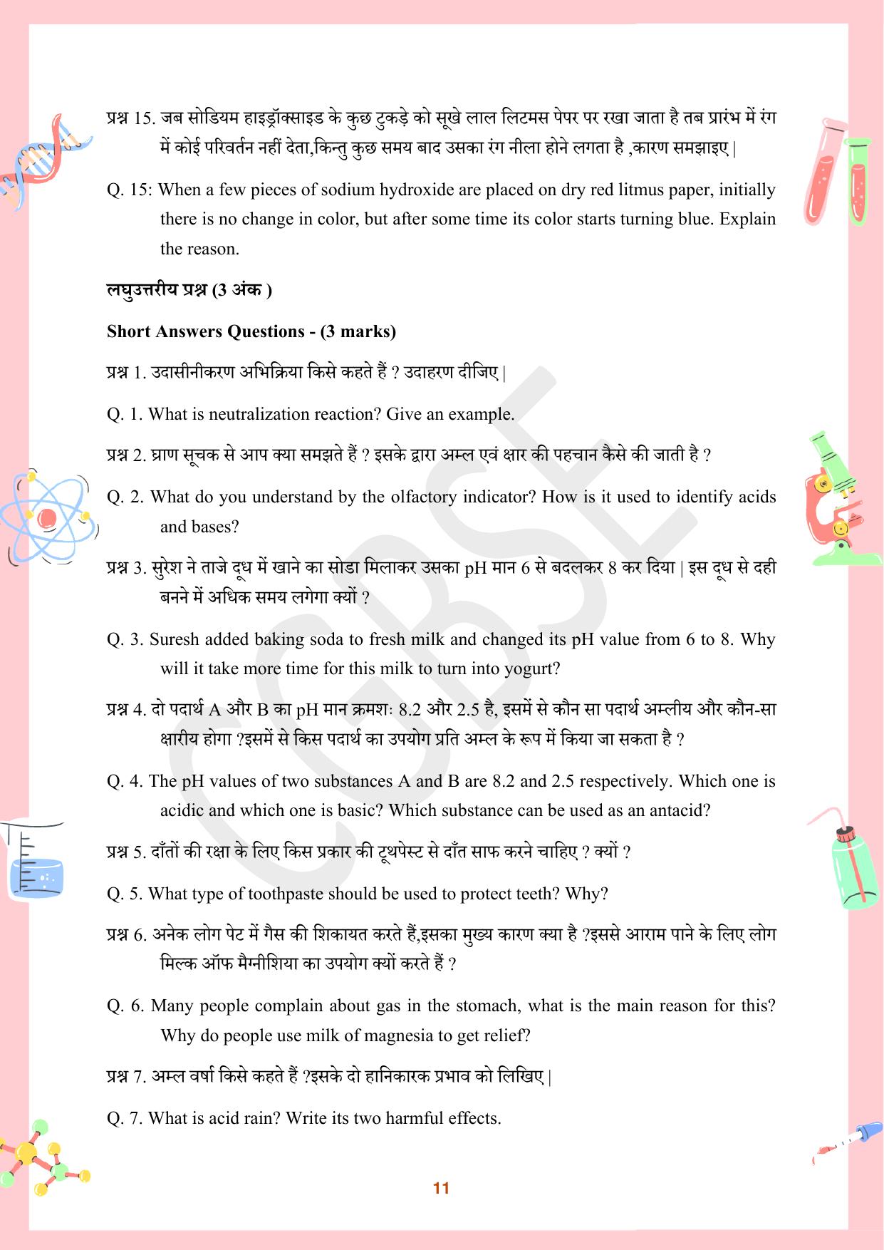 CGBSE Board Class 10 Science विज्ञान  2023-2024 Question Bank - Page 11