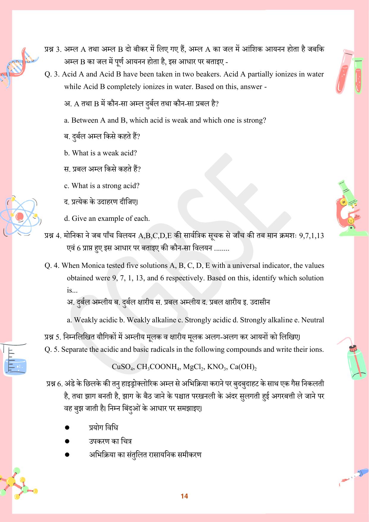 CGBSE Board Class 10 Science विज्ञान  2023-2024 Question Bank - Page 14