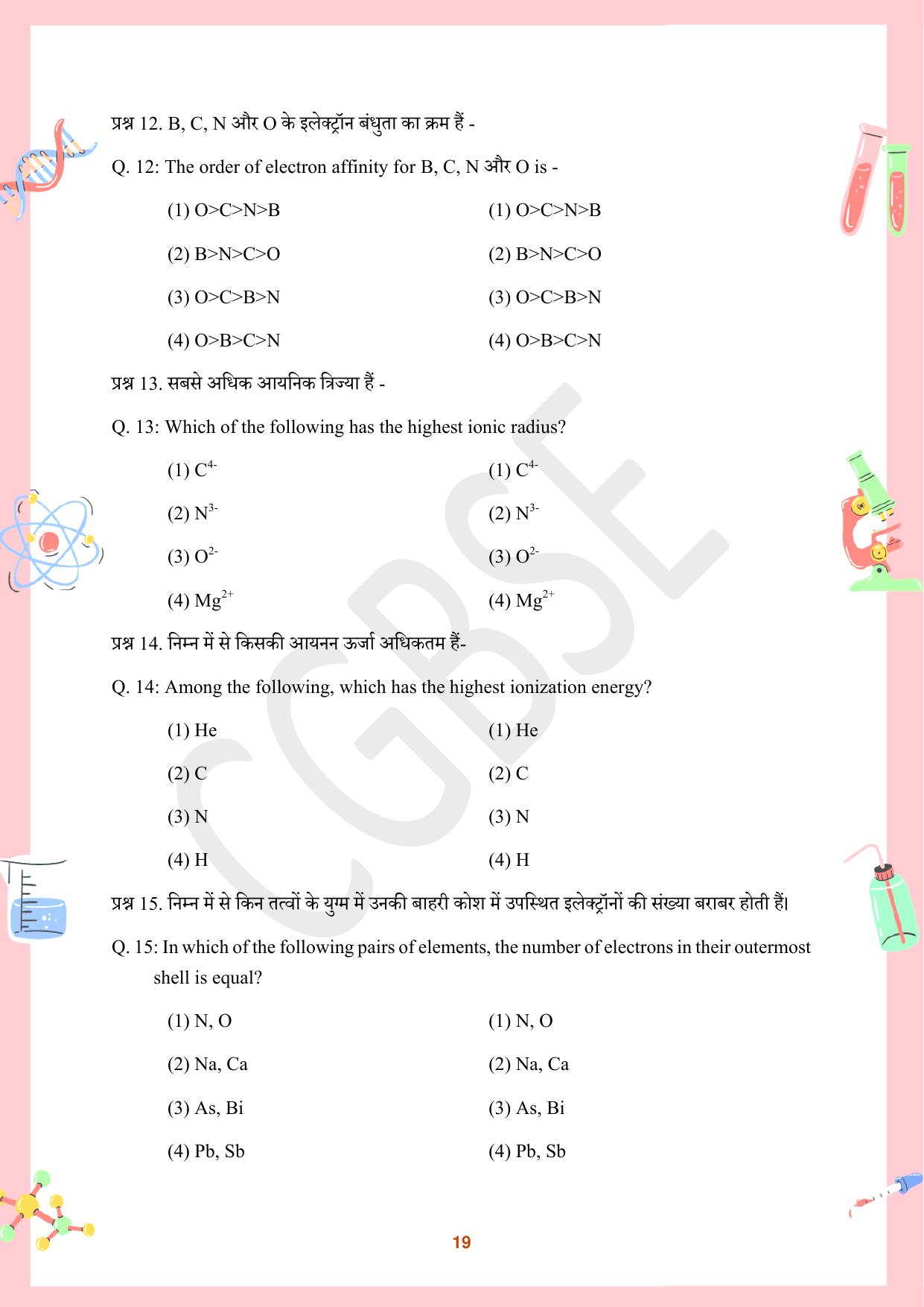 CGBSE Board Class 10 Science विज्ञान  2023-2024 Question Bank - Page 19