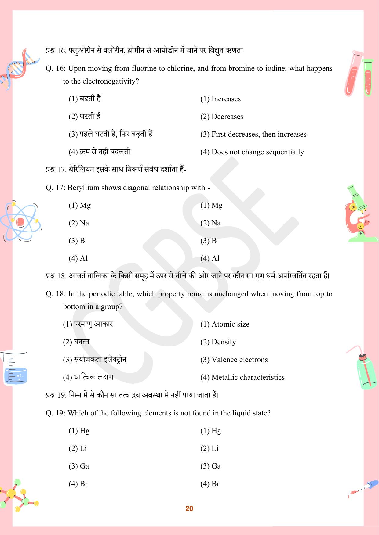 CGBSE Board Class 10 Science विज्ञान  2023-2024 Question Bank - Page 20