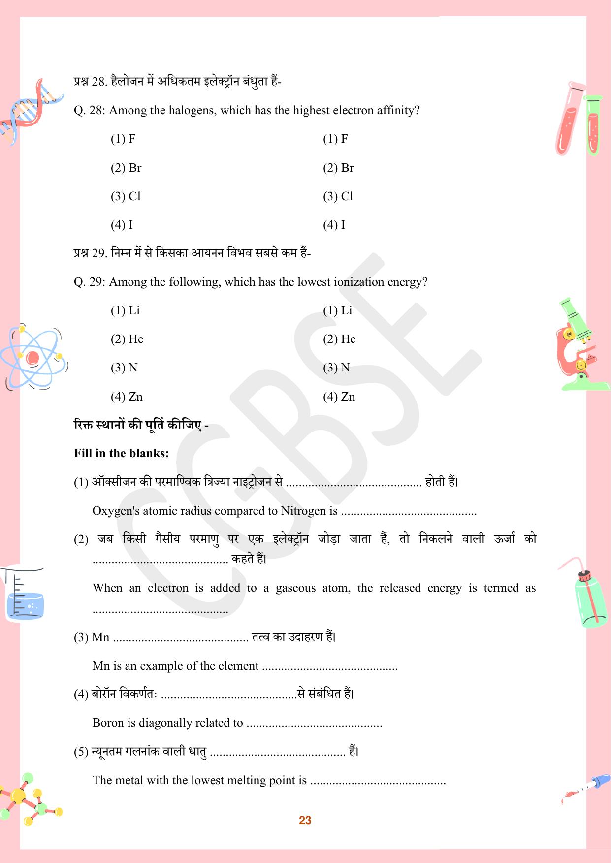 CGBSE Board Class 10 Science विज्ञान  2023-2024 Question Bank - Page 23