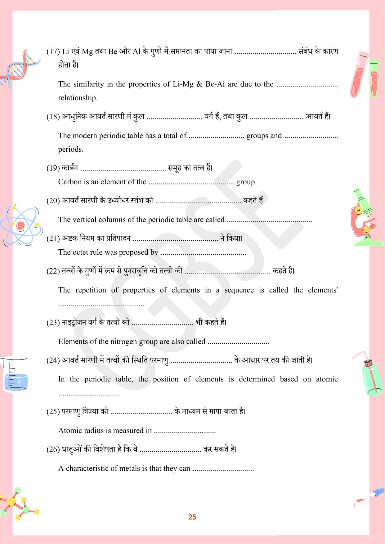 CGBSE Board Class 10 Science विज्ञान  2023-2024 Question Bank - Page 25
