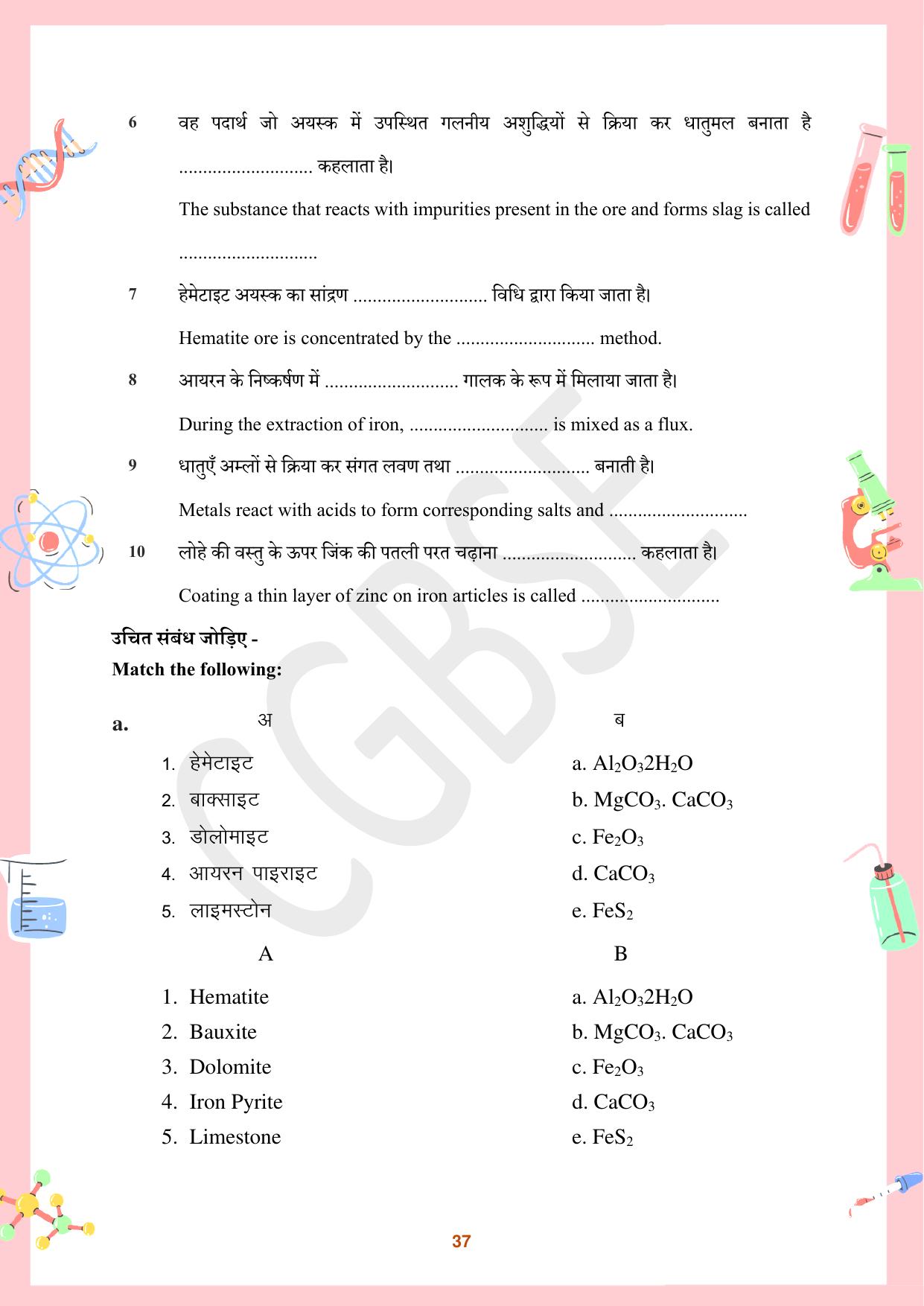 CGBSE Board Class 10 Science विज्ञान  2023-2024 Question Bank - Page 37