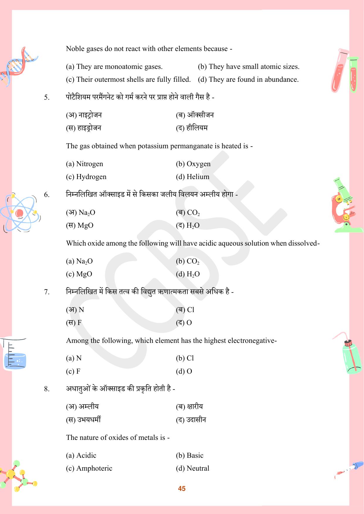 CGBSE Board Class 10 Science विज्ञान  2023-2024 Question Bank - Page 45
