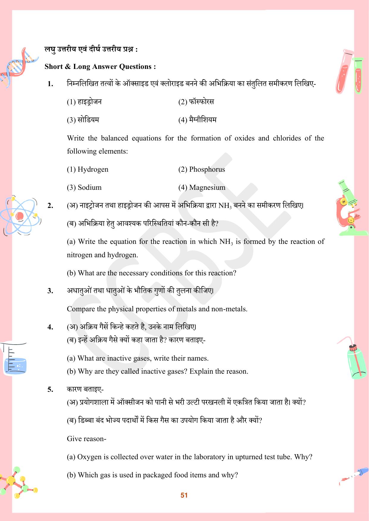 CGBSE Board Class 10 Science विज्ञान  2023-2024 Question Bank - Page 51