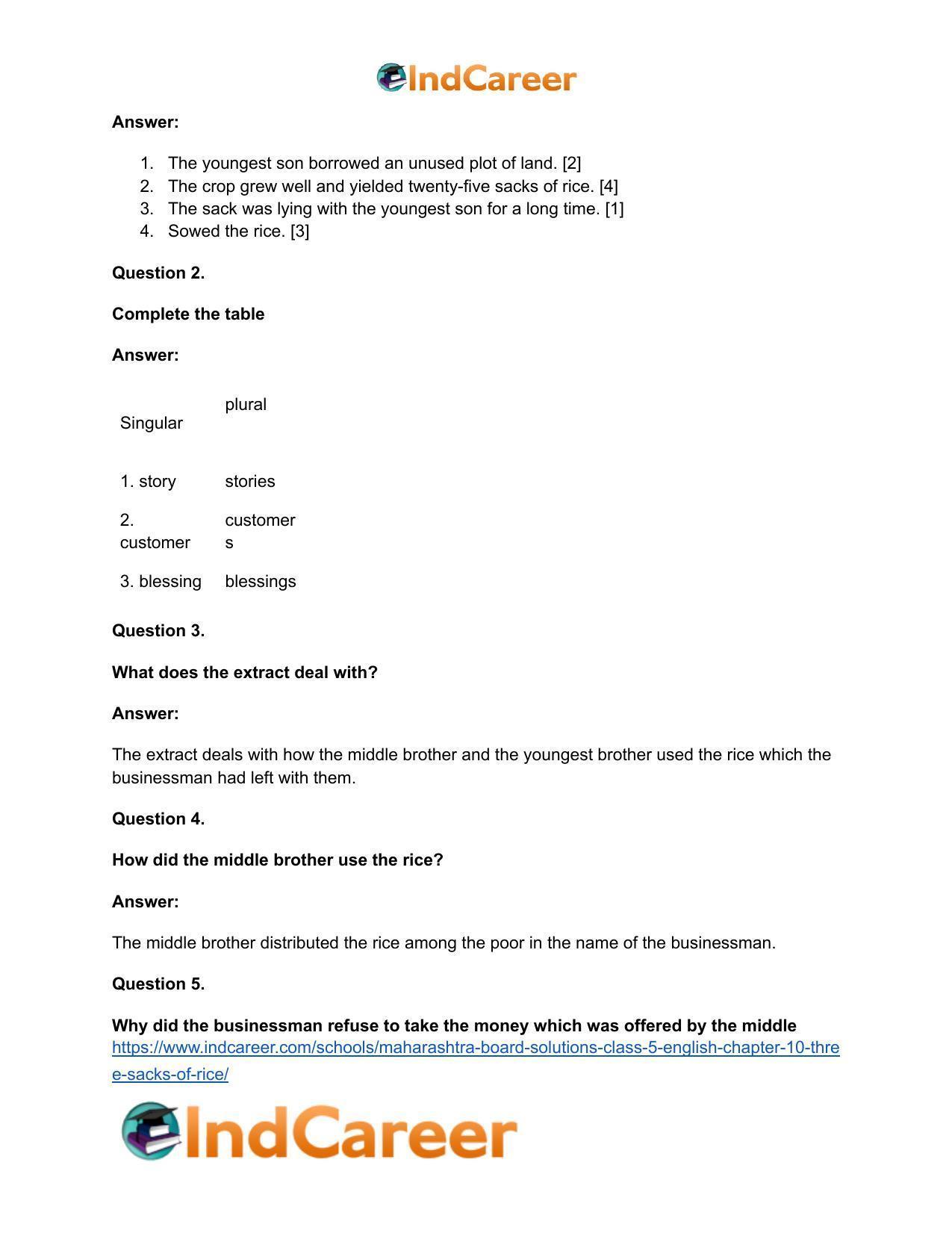 Maharashtra Board Solutions Class 5-English: Chapter 10- Three Sacks of Rice - Page 10