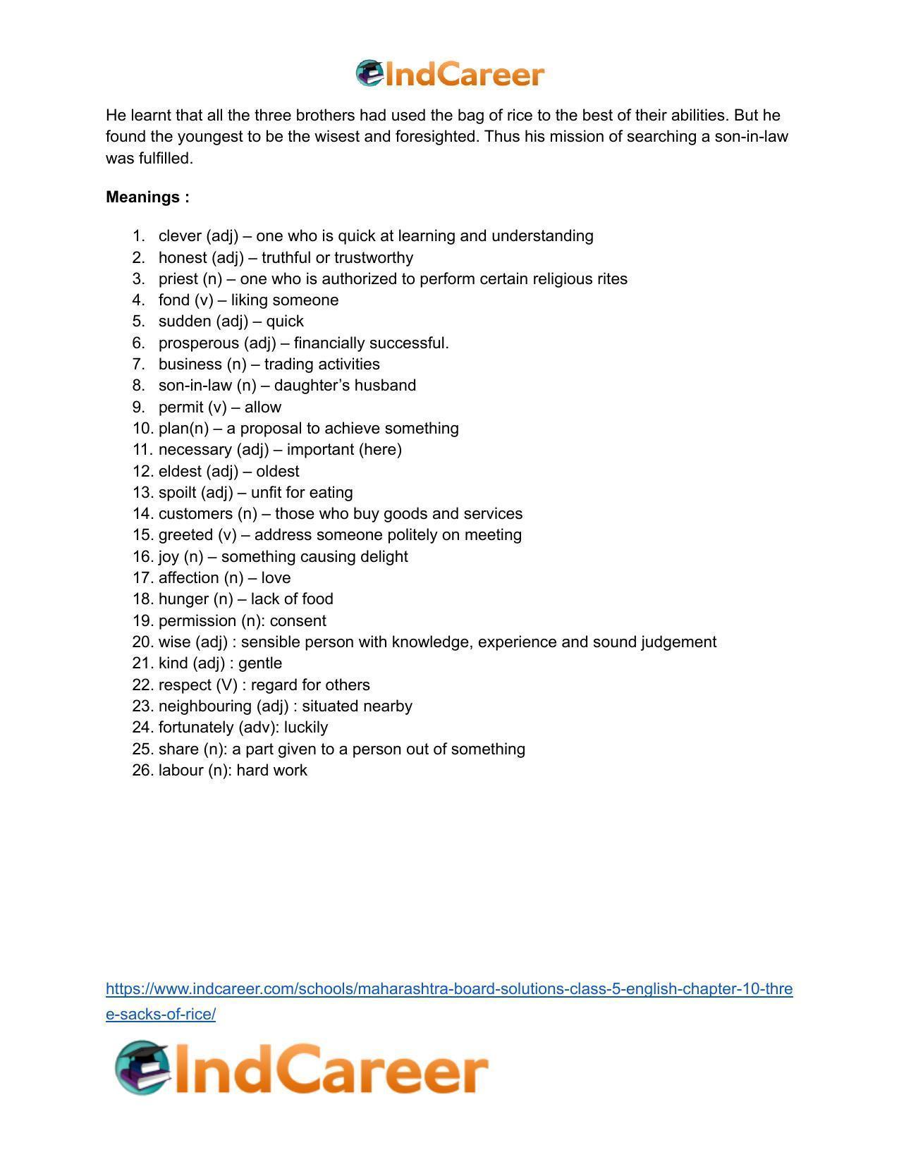 Maharashtra Board Solutions Class 5-English: Chapter 10- Three Sacks of Rice - Page 13