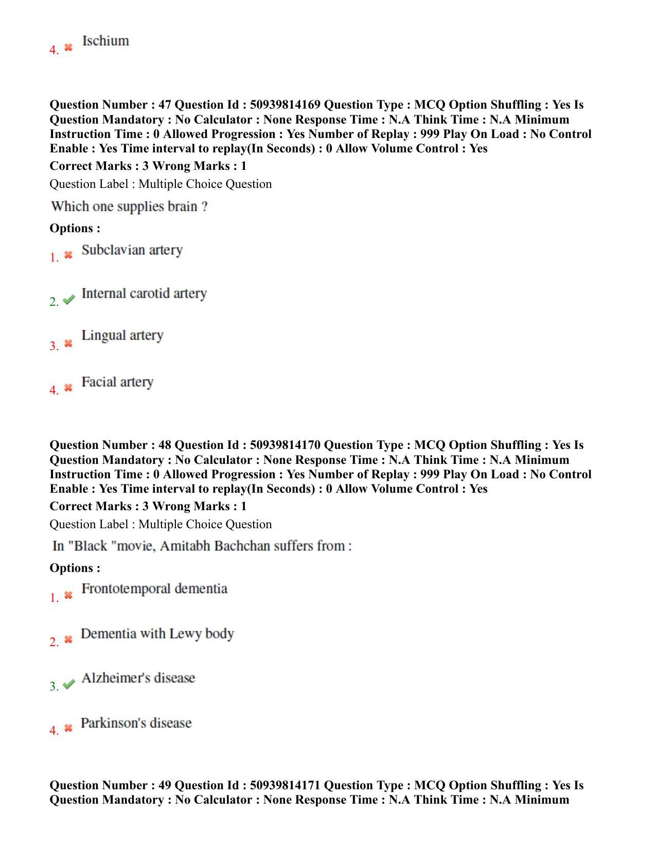 BHU RET Neurology 2020 Question Paper - Page 31
