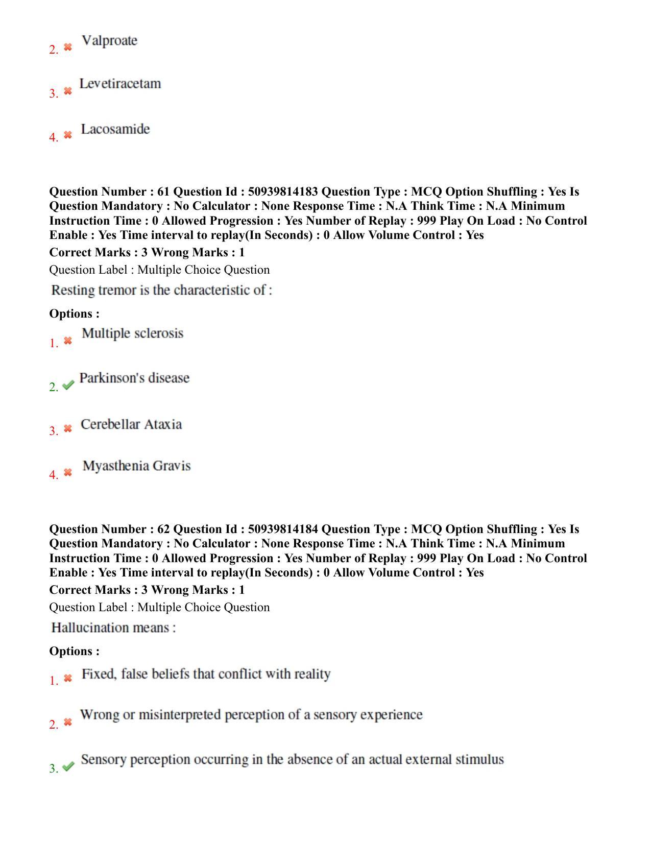 BHU RET Neurology 2020 Question Paper - Page 37