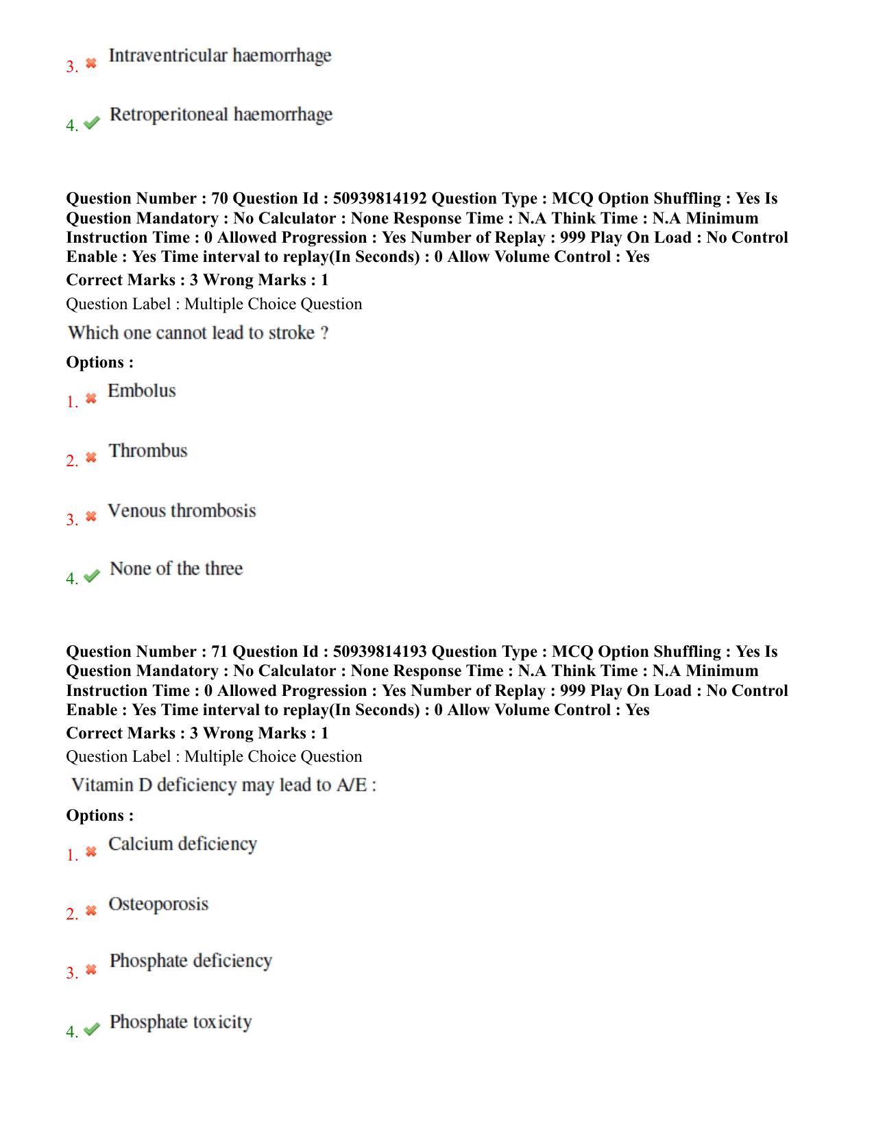 BHU RET Neurology 2020 Question Paper - Page 41