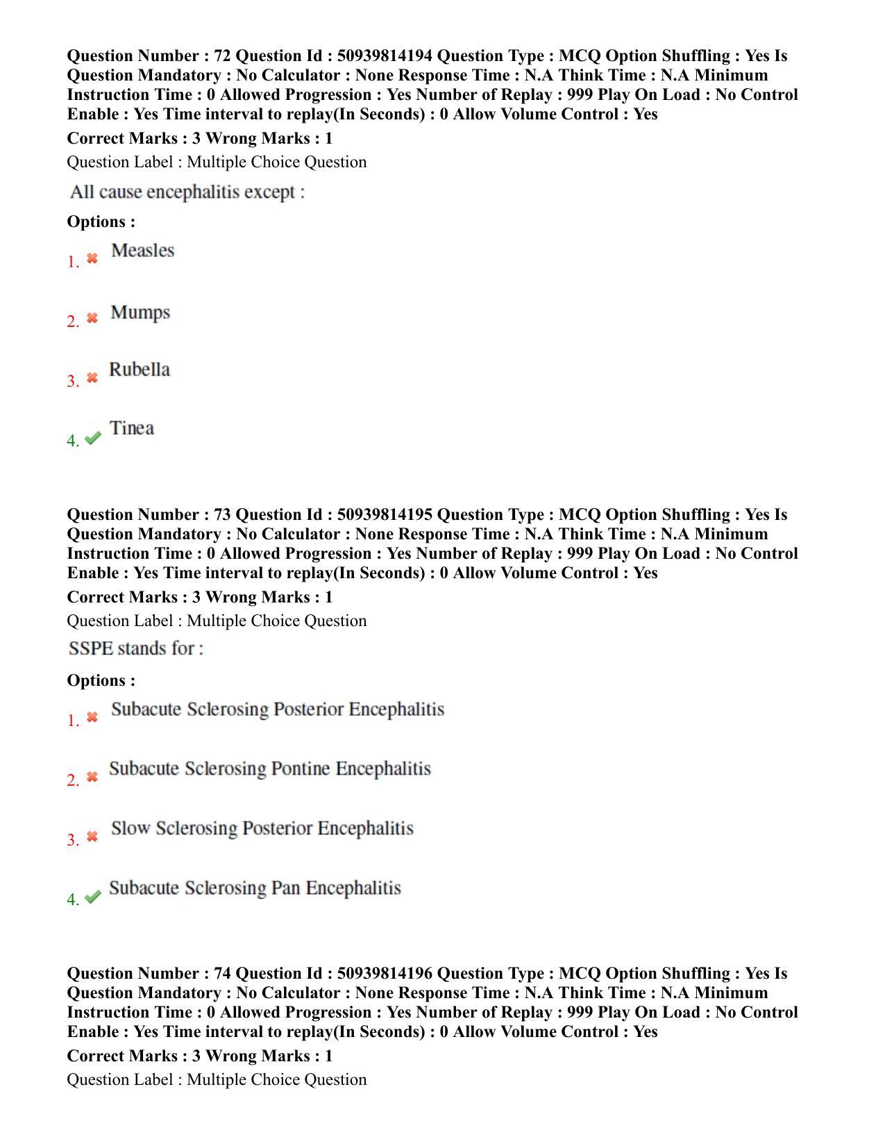 BHU RET Neurology 2020 Question Paper - Page 42