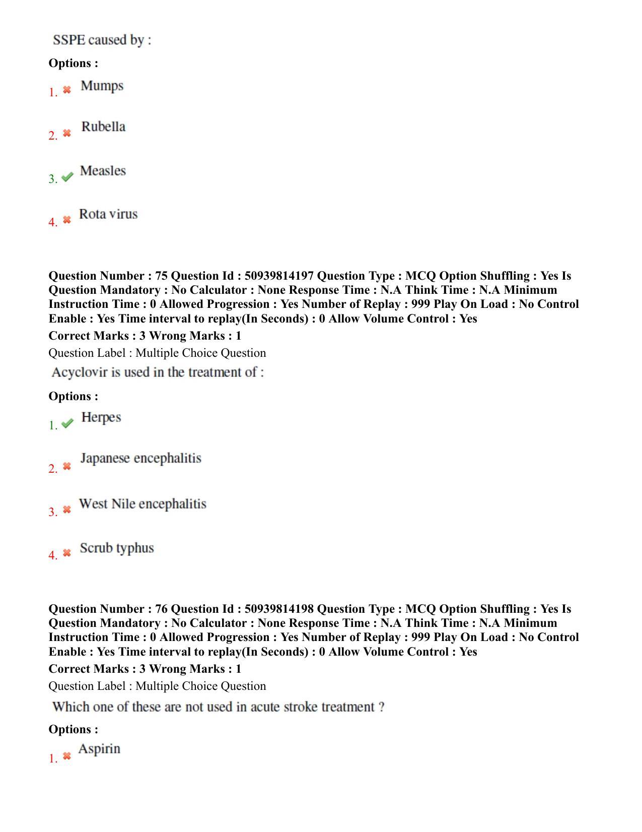 BHU RET Neurology 2020 Question Paper - Page 43